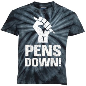 Pens Down Writers Guild Of America WGA On Strike Kids Tie-Dye T-Shirt