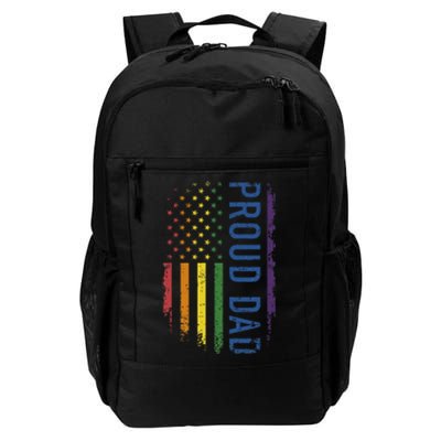 Proud Dad With US Rainbow Flag For Pride Month Family Daily Commute Backpack