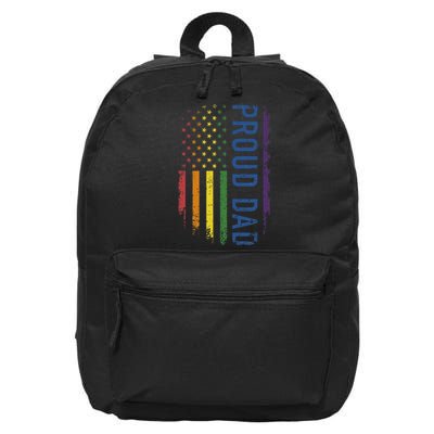 Proud Dad With US Rainbow Flag For Pride Month Family 16 in Basic Backpack