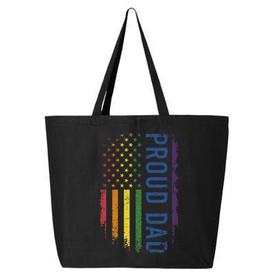 Proud Dad With US Rainbow Flag For Pride Month Family 25L Jumbo Tote