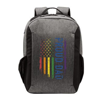 Proud Dad With US Rainbow Flag For Pride Month Family Vector Backpack