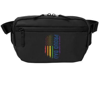 Proud Dad With US Rainbow Flag For Pride Month Family Crossbody Pack