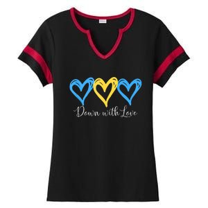 Pretty Down With Love World Down Syndrome Awareness Day Ladies Halftime Notch Neck Tee