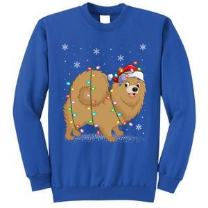 Pomeranian Dog Xmas Lighting Santa Pomeranian Christmas Gift Sweatshirt