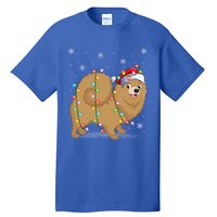 Pomeranian Dog Xmas Lighting Santa Pomeranian Christmas Gift Tall T-Shirt