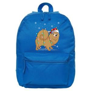 Pomeranian Dog Xmas Lighting Santa Pomeranian Christmas Gift 16 in Basic Backpack