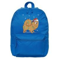 Pomeranian Dog Xmas Lighting Santa Pomeranian Christmas Gift 16 in Basic Backpack