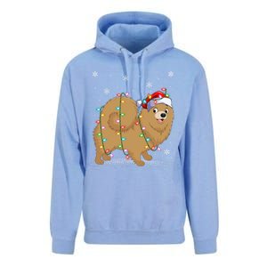 Pomeranian Dog Xmas Lighting Santa Pomeranian Christmas Gift Unisex Surf Hoodie