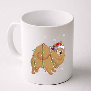 Pomeranian Dog Xmas Lighting Santa Pomeranian Christmas Gift Coffee Mug