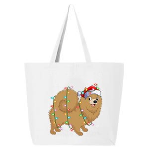 Pomeranian Dog Xmas Lighting Santa Pomeranian Christmas Gift 25L Jumbo Tote