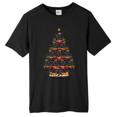 Poodle Dog Xmas Tree Lighting Poodle Christmas Tree Funny Gift Tall Fusion ChromaSoft Performance T-Shirt