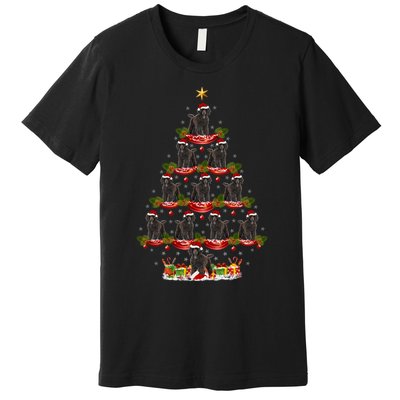 Poodle Dog Xmas Tree Lighting Poodle Christmas Tree Funny Gift Premium T-Shirt