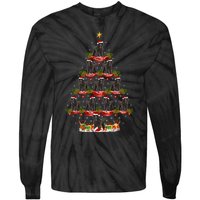 Poodle Dog Xmas Tree Lighting Poodle Christmas Tree Funny Gift Tie-Dye Long Sleeve Shirt