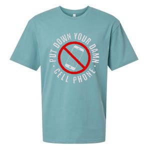 Put Down Your Damn Cell Phone No Cell Phone Sueded Cloud Jersey T-Shirt