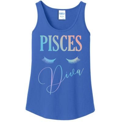 Pisces Diva Zodiac Birthday Horoscope Queen Lashes March Gift Ladies Essential Tank