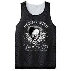 Pennywise Est 1986 You’Ll Float Too Tasty Tasty Beautiful Fear Halloween Mesh Reversible Basketball Jersey Tank