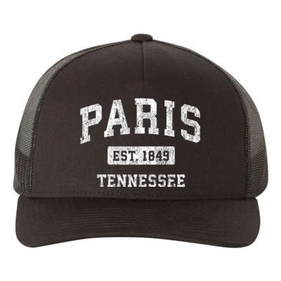 Paris Est 1849 Tennessee Tn Vintage Sports Established Design Yupoong Adult 5-Panel Trucker Hat