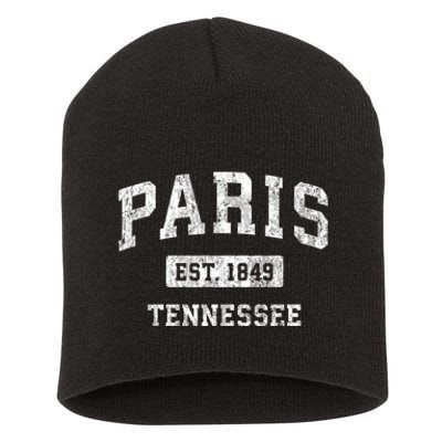 Paris Est 1849 Tennessee Tn Vintage Sports Established Design Short Acrylic Beanie