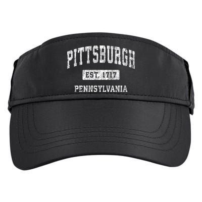 Pittsburgh Est 1717 Pennsylvania Pa Vintage Established Sports Design Adult Drive Performance Visor