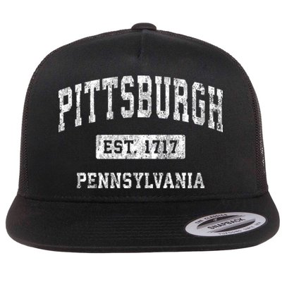 Pittsburgh Est 1717 Pennsylvania Pa Vintage Established Sports Design Flatbill Hat
