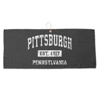 Pittsburgh Est 1717 Pennsylvania Pa Vintage Established Sports Design Large Microfiber Waffle Golf Towel