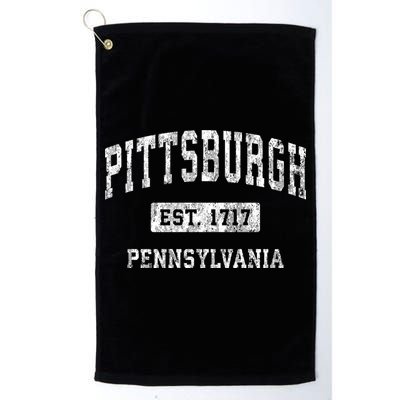 Pittsburgh Est 1717 Pennsylvania Pa Vintage Established Sports Design Golf Towel