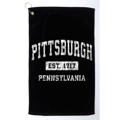 Pittsburgh Est 1717 Pennsylvania Pa Vintage Established Sports Design Platinum Collection Golf Towel