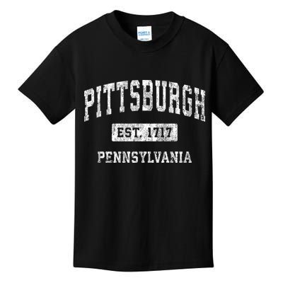 Pittsburgh Est 1717 Pennsylvania Pa Vintage Established Sports Design Kids T-Shirt