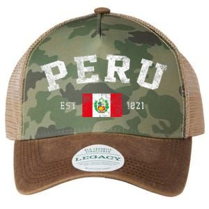 Peru Est. 1821 Peruvian Flag Independence Day Legacy Tie Dye Trucker Hat