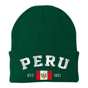 Peru Est. 1821 Peruvian Flag Independence Day Knit Cap Winter Beanie