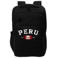 Peru Est. 1821 Peruvian Flag Independence Day Impact Tech Backpack