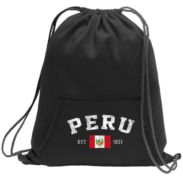 Peru Est. 1821 Peruvian Flag Independence Day Sweatshirt Cinch Pack Bag