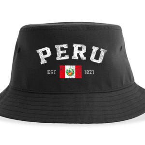 Peru Est. 1821 Peruvian Flag Independence Day Sustainable Bucket Hat