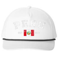 Peru Est. 1821 Peruvian Flag Independence Day Snapback Five-Panel Rope Hat