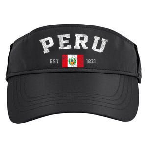 Peru Est. 1821 Peruvian Flag Independence Day Adult Drive Performance Visor