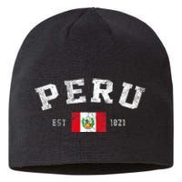 Peru Est. 1821 Peruvian Flag Independence Day Sustainable Beanie