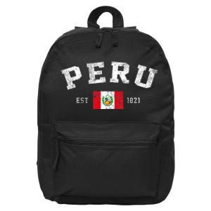 Peru Est. 1821 Peruvian Flag Independence Day 16 in Basic Backpack