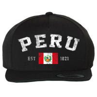 Peru Est. 1821 Peruvian Flag Independence Day Wool Snapback Cap