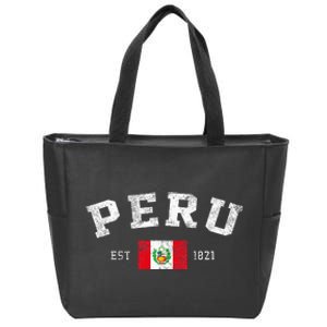 Peru Est. 1821 Peruvian Flag Independence Day Zip Tote Bag