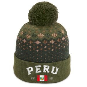 Peru Est. 1821 Peruvian Flag Independence Day The Baniff Cuffed Pom Beanie