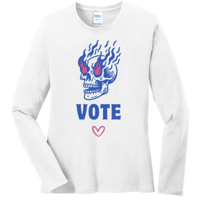 Presidential Election 2024 Cast Your Vote 2024 Ladies Long Sleeve Shirt