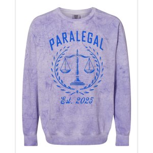 Paralegal Est. 2025 Scales Of Justice Colorblast Crewneck Sweatshirt