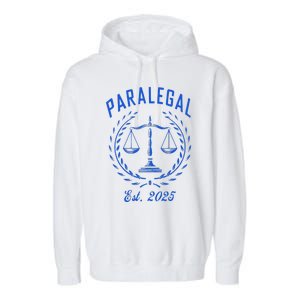 Paralegal Est. 2025 Scales Of Justice Garment-Dyed Fleece Hoodie