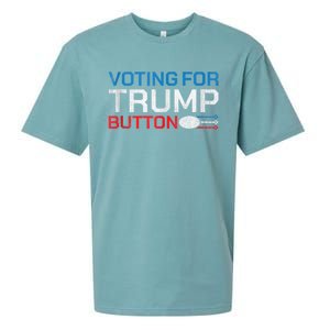 Presidential Election 2024 Voting For Trump Button Sueded Cloud Jersey T-Shirt