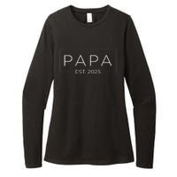 Papa Est 2025 Promoted To Grandpa Pregnancy Announcement Womens CVC Long Sleeve Shirt