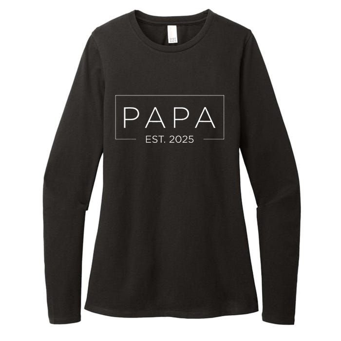 Papa Est 2025 Promoted To Grandpa Pregnancy Announcement Womens CVC Long Sleeve Shirt