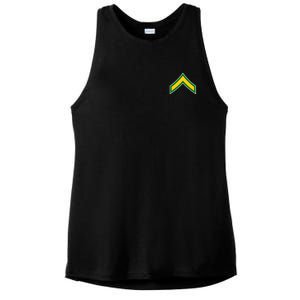 Private E 2 Mlitary Badge Ladies PosiCharge Tri-Blend Wicking Tank