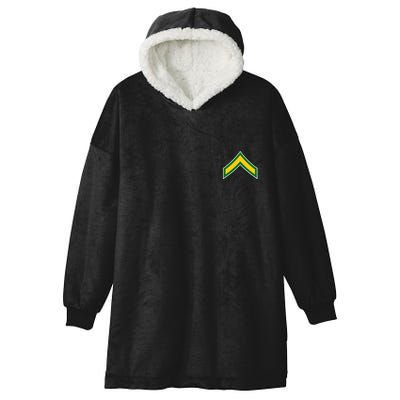 Private E 2 Mlitary Badge Hooded Wearable Blanket