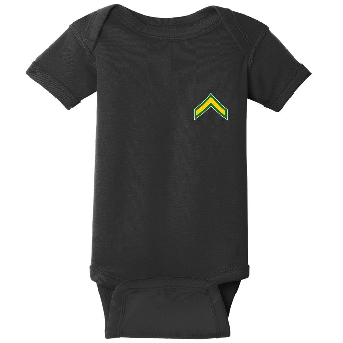 Private E 2 Mlitary Badge Baby Bodysuit