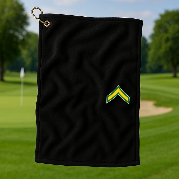 Private E 2 Mlitary Badge Golf Towel
